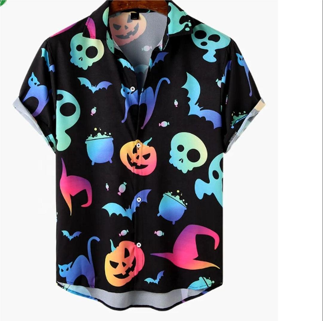 Halloween Printed Short Sleeve Shirt