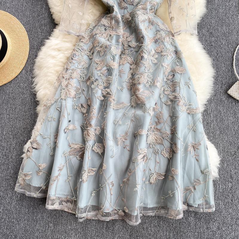 Women's  Style Embroidered Gauze Dress