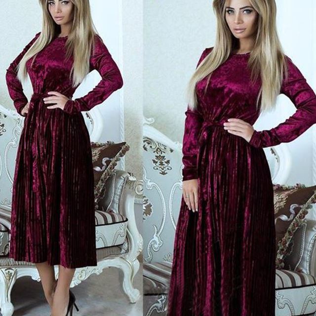 Pleated Dress Slim Temperament