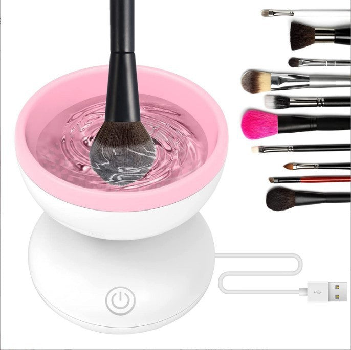 Limpiador de brochas de maquillaje eléctrico, máquina limpiadora de brochas cosmética automática portátil USB