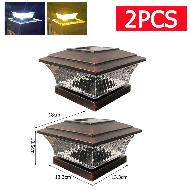 Lámpara de cabeza de columna solar para exteriores de 5 pulgadas