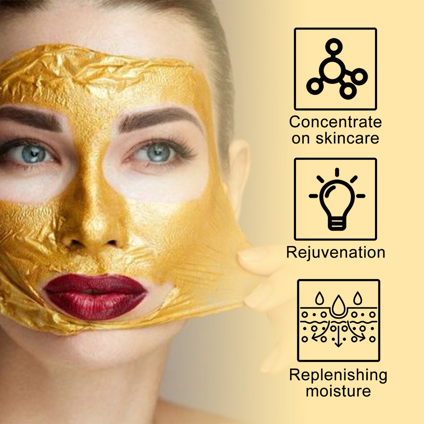 Mascarilla facial Retinol Gold Limpieza profunda de poros Desvanecimiento de arrugas