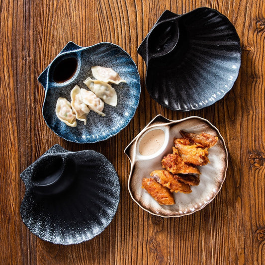 Creative Shell Dinner Plate With Vinegar Dish