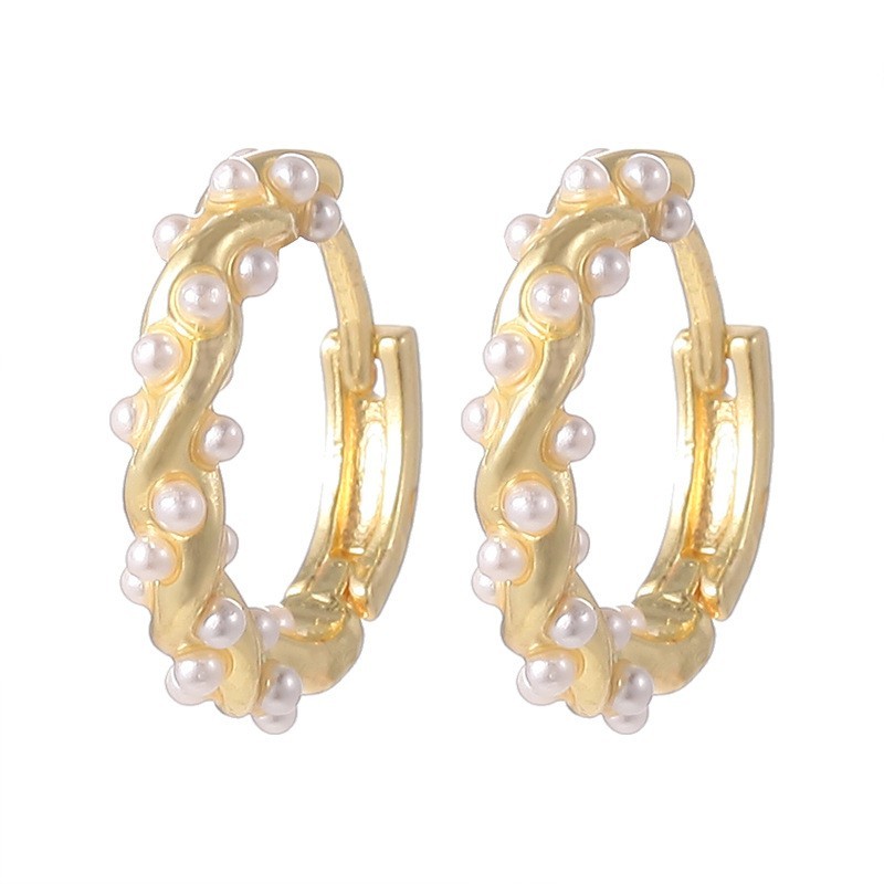 French Wrapped Pearl Ring Earrings For Women, With A Light Luxury Temperament And A High-end Feel. Earrings Buckle