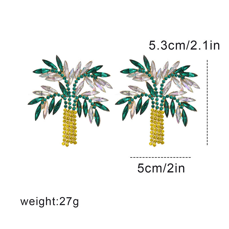 Leaf Earrings Exaggerated Palm Tree Earrings Atmospheric Coconut Tree Earrings