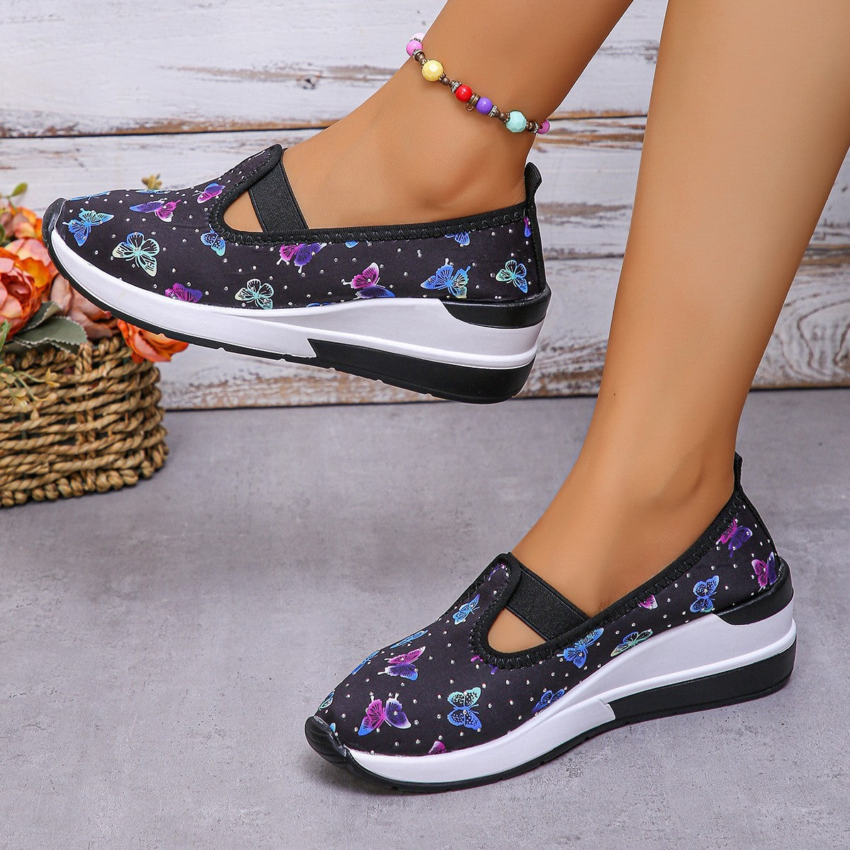 Halloween Pumpkin Ghost Print Flat Shoes Casual Thick-soled Round Toe Casual Shoes For Women