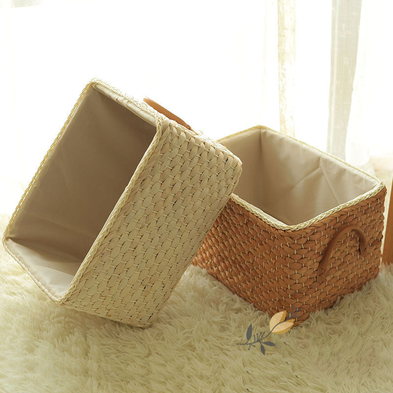 Storage Basket Rattan Woven Storage Box Clothes Cabinet