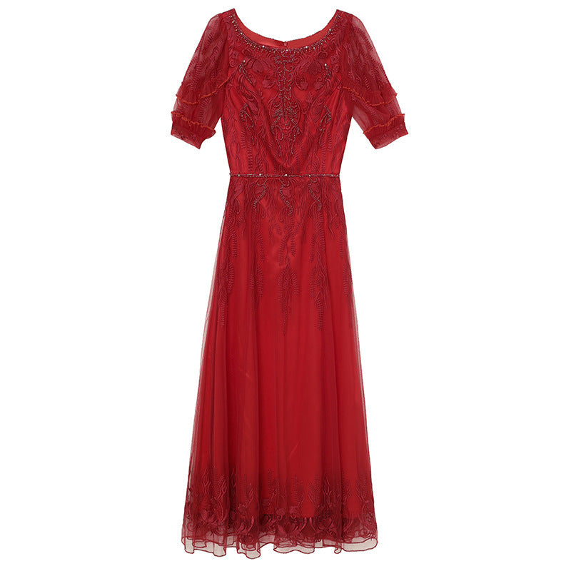 High Quality Embroidered Beaded Long Dress Dress