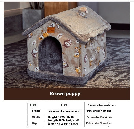 Casa para perros plegable Cama para gatos para mascotas Villa para perros de invierno Perrera para dormir Nido extraíble Sofá cueva cerrado cálido Suministros para mascotas