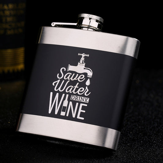 Black Stainless Steel Metal Hip Flask