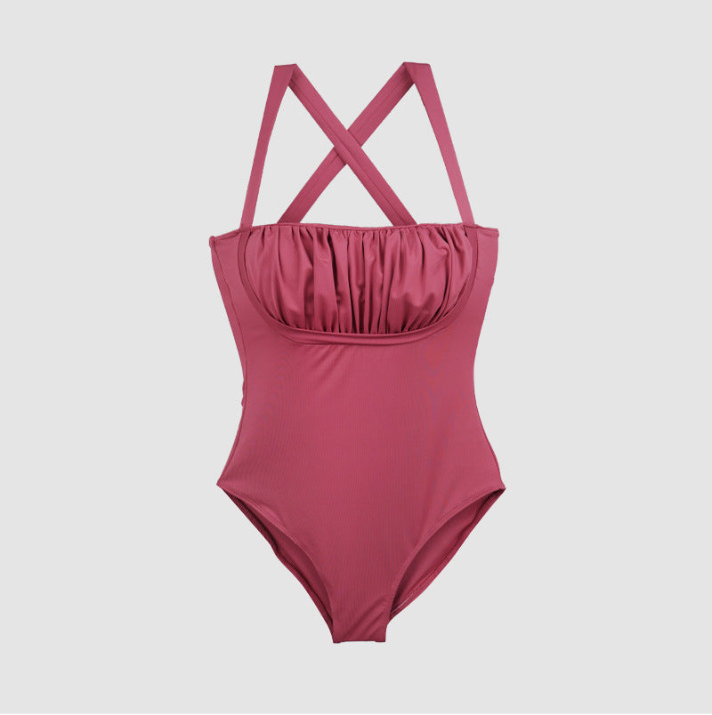 Women's Triangle One-piece Simple Solid Color Swimsuit