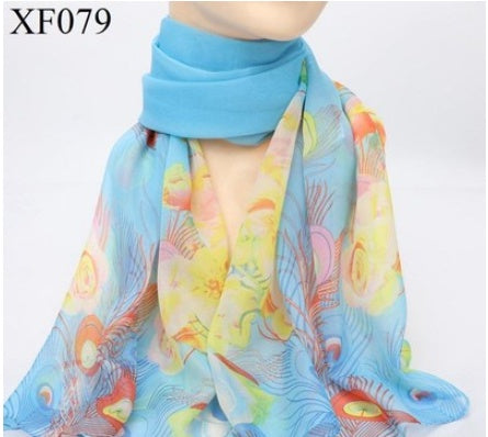 Print Chiffon Scarf Shawl