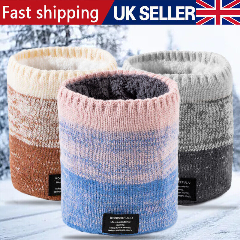 Thermal Fleece Snood Neck Warmer Scarf Warm Winter Ski For Men Women Gift UK