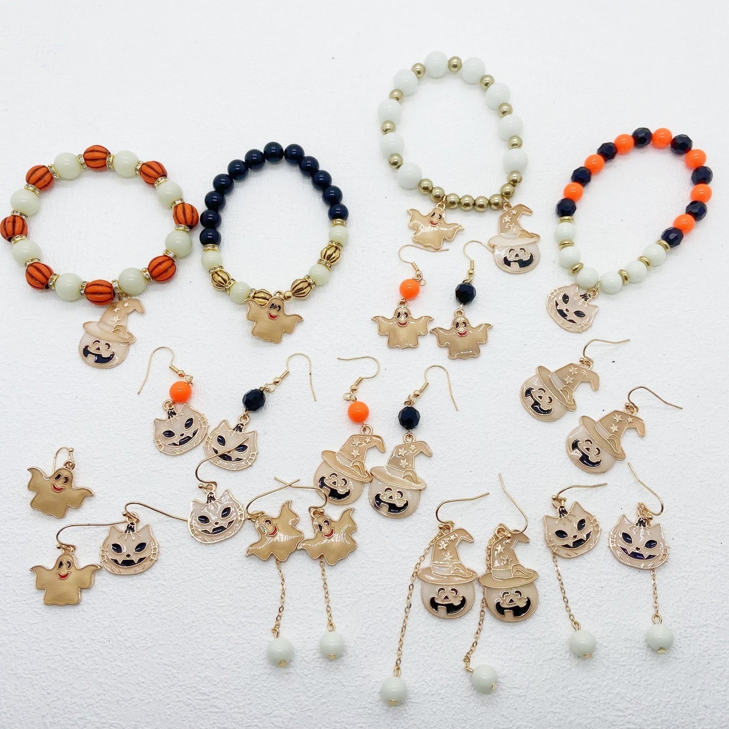 Pulsera de Halloween con cabeza de calabaza y fantasma luminoso