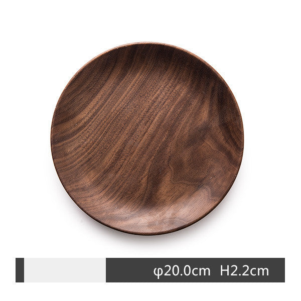 Black Walnut Round Breakfast Wooden Tray