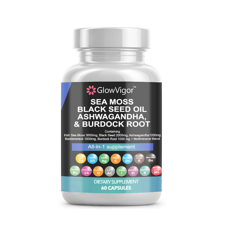 GlowVigor Sea Moss, Black Seed Oil, Ashwagandha supplement