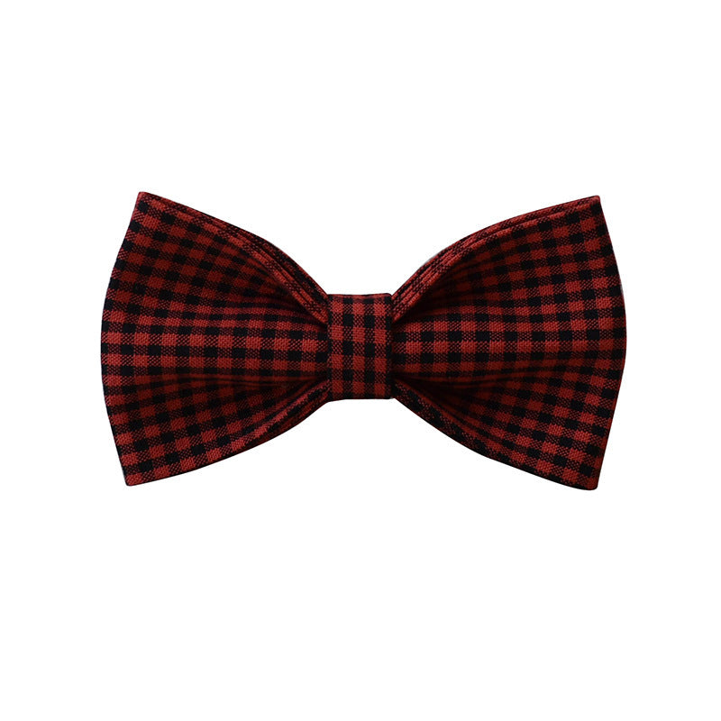 Red And Black Plaid Cotton Alloy Accessories