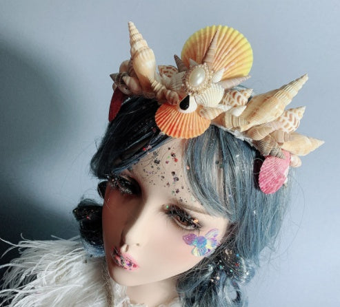 Retro Ocean Wind Mermaid Princess Headdress