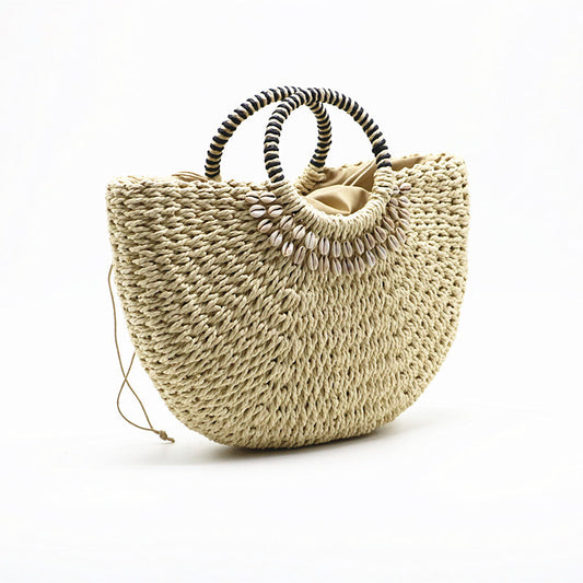 New Shell Moon Bag Straw Woven Bag