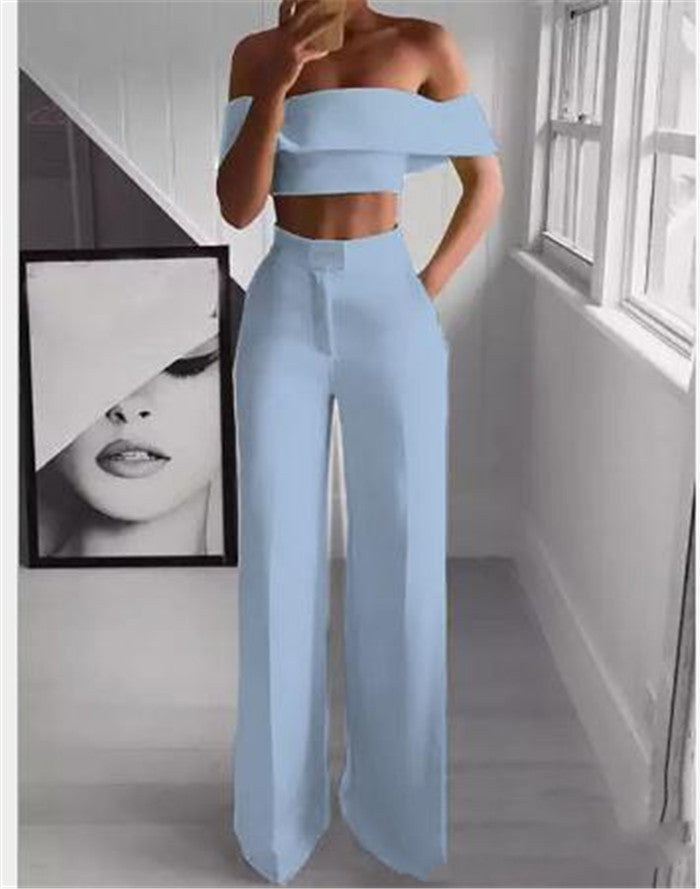 Sexy Top And Trousers Ladies Two-piece Set Women Lady