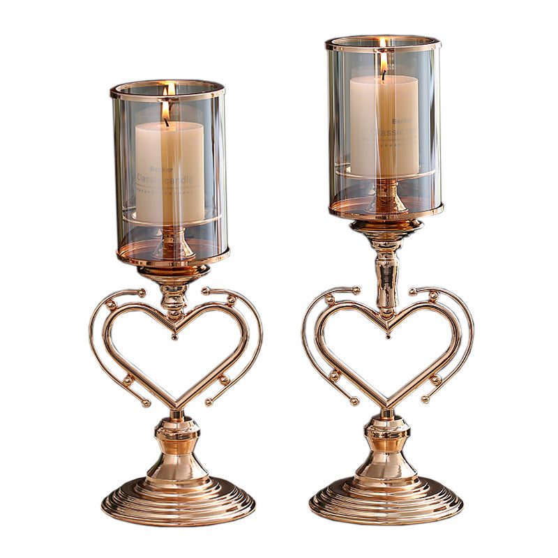 Dinner European Luxury Glass Candle Holder Ornament