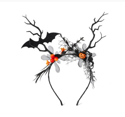 Diadema de calabaza y murciélago para Halloween
