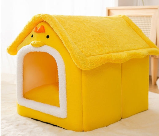 Casa para perros plegable Cama para gatos para mascotas Villa para perros de invierno Perrera para dormir Nido extraíble Sofá cueva cerrado cálido Suministros para mascotas