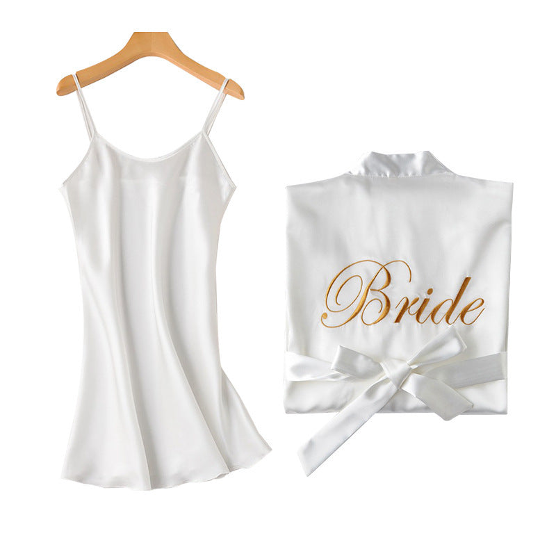 Bridal Bridesmaid Embroidered Suspended Sleepgown