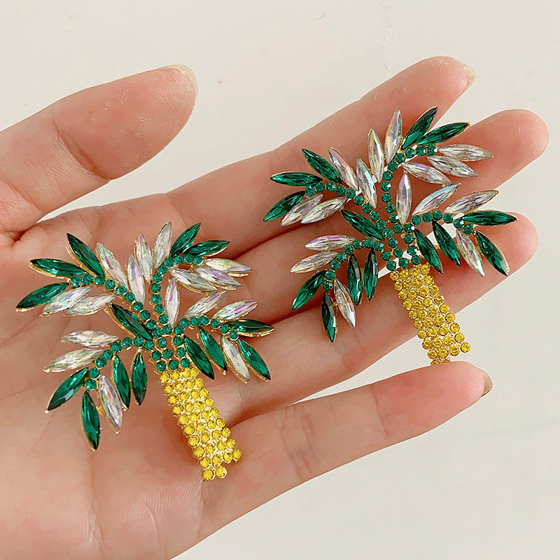 Leaf Earrings Exaggerated Palm Tree Earrings Atmospheric Coconut Tree Earrings