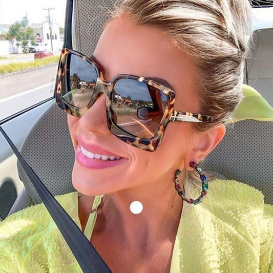 Leopard Color Large Frame Sunglasses UV400