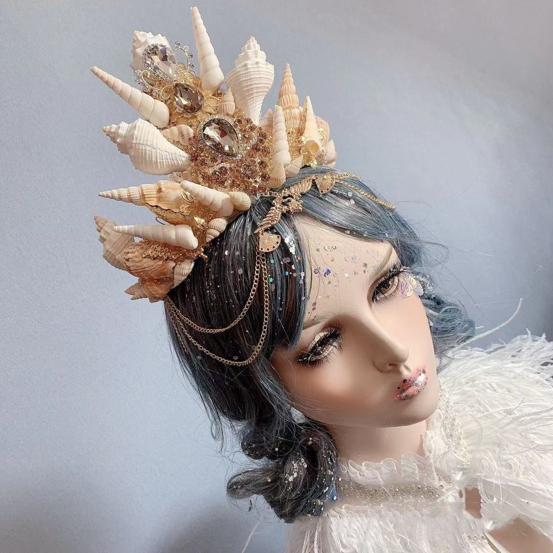 Retro Ocean Wind Mermaid Princess Headdress