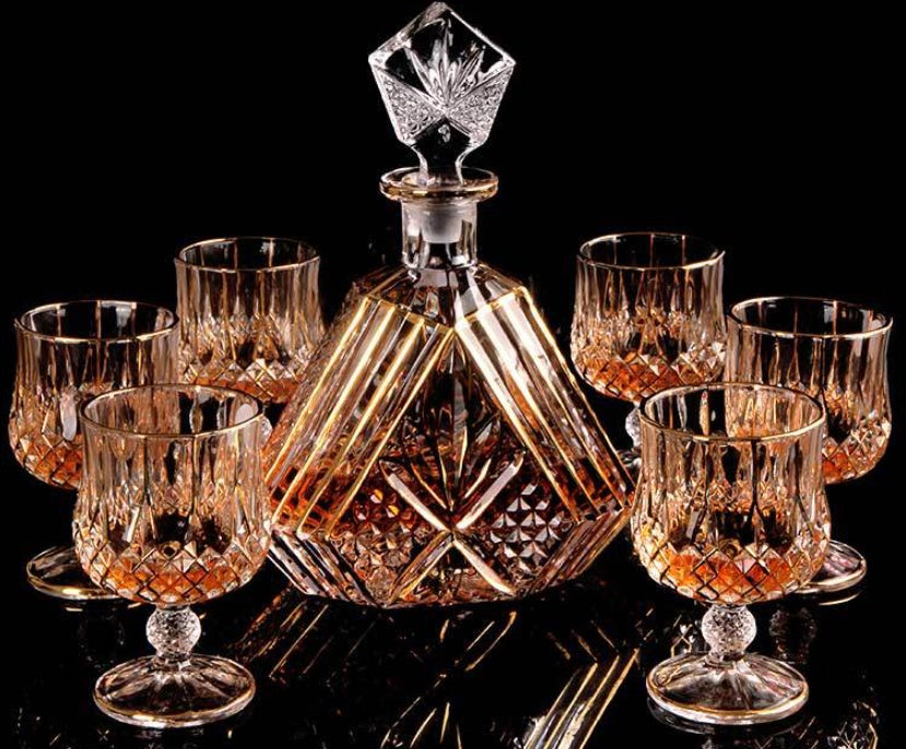 Flavinz Crystal Glass Whiskey Red Wine Bottle Gift Set