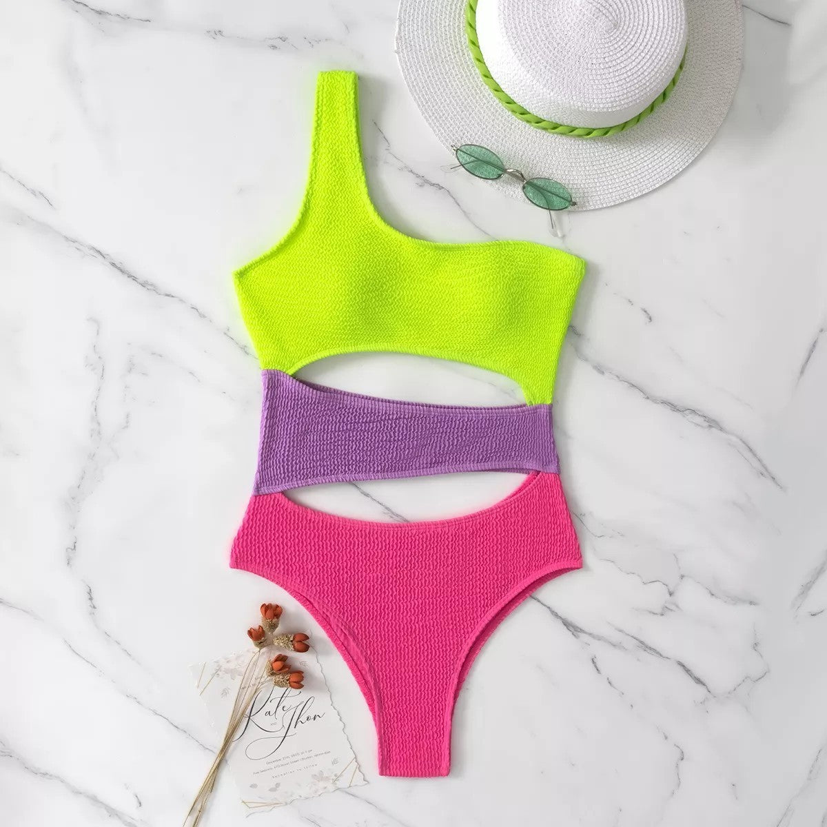 Women's One-piece Three-color Swimsuit