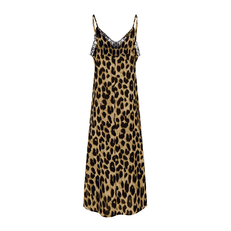 Leopard Print Split Dress