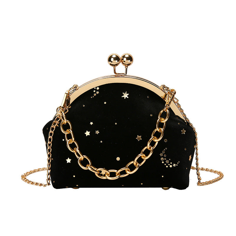 Bolso Sweet Lady Shell de terciopelo dorado