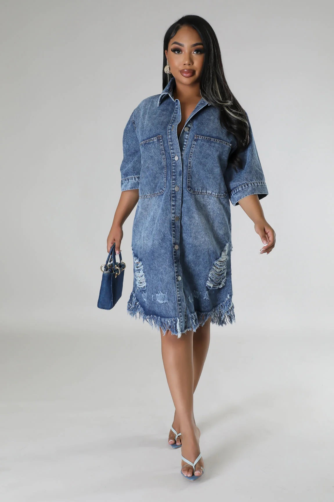 Women's Fashion Denim Long Dress