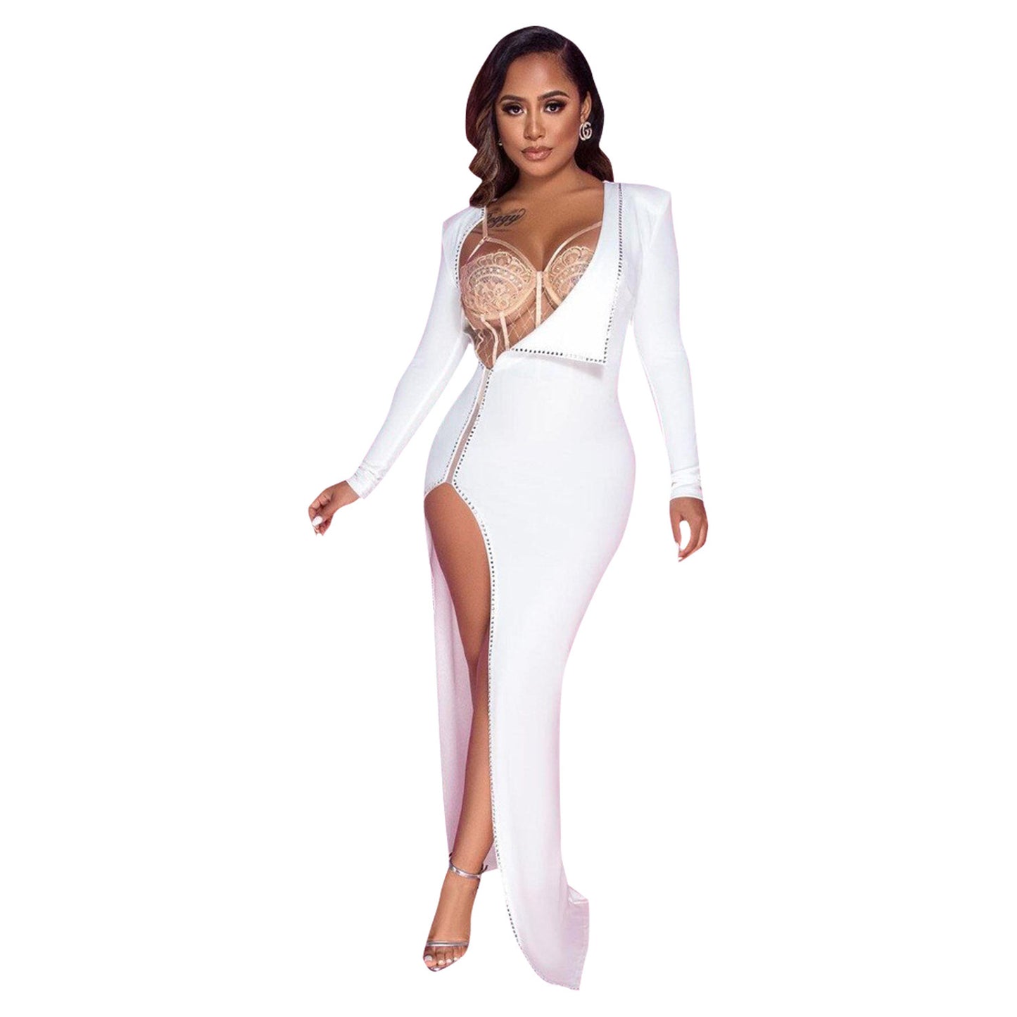 Women's Nightclub Celebrity Irregular Long Sleeve Dress