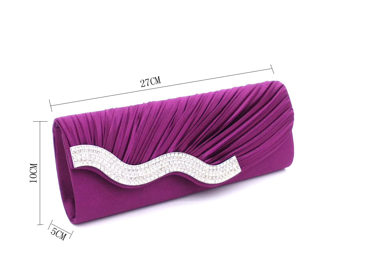 Rhinestone Pleated Clutch Bag