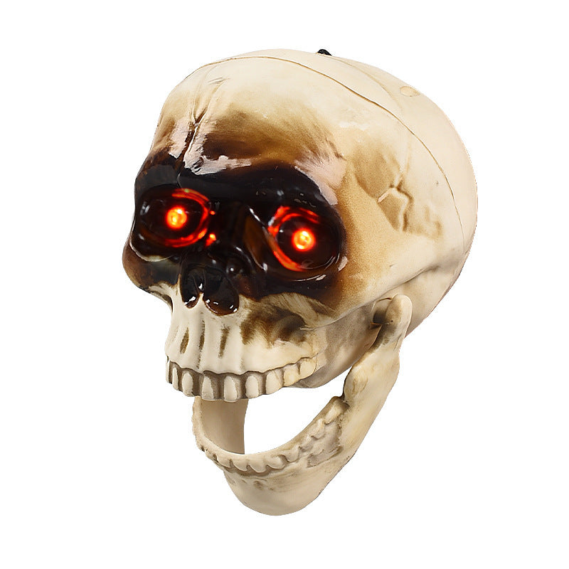 Animated Floating Skeleton Decorations Realistic Halloween Skull Heads Halloween Decorations Scary Sound Spooky Decoration