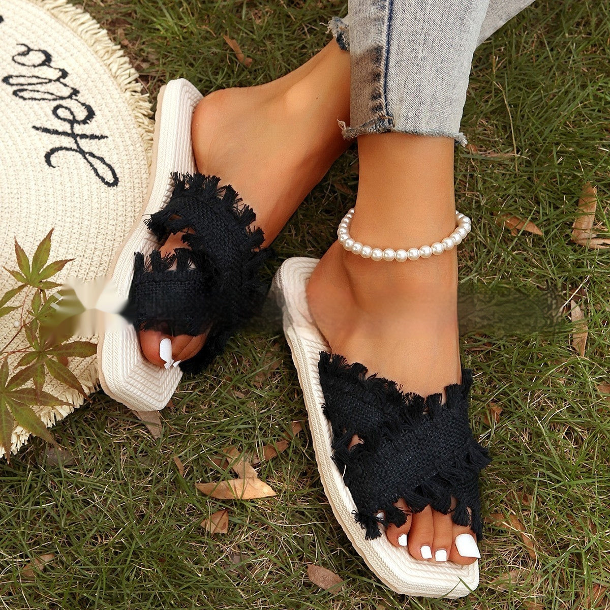 Comfortable EVA Beach Tassel Flat Sandals