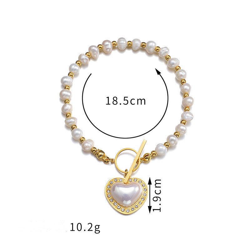 French Fashion Light Luxury Pearl Bead Chain Bracelet