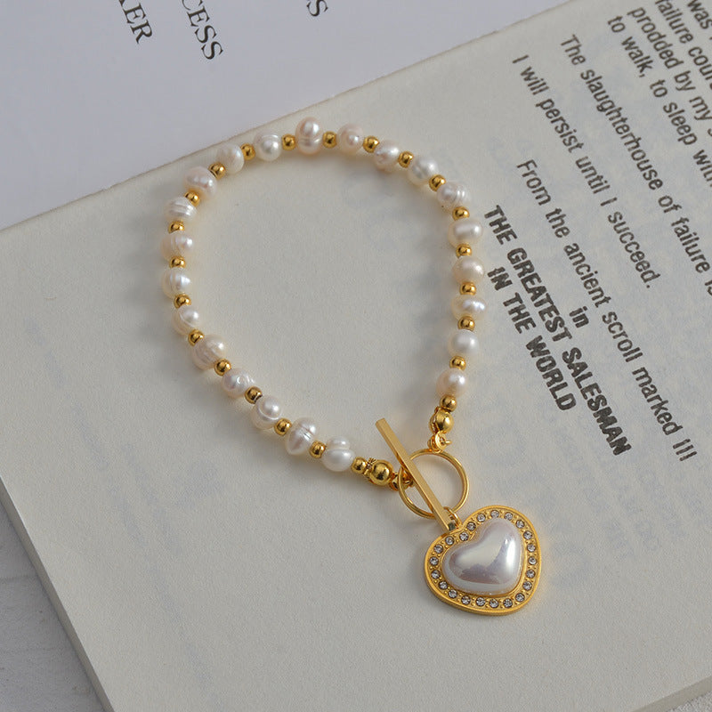 French Fashion Light Luxury Pearl Bead Chain Bracelet