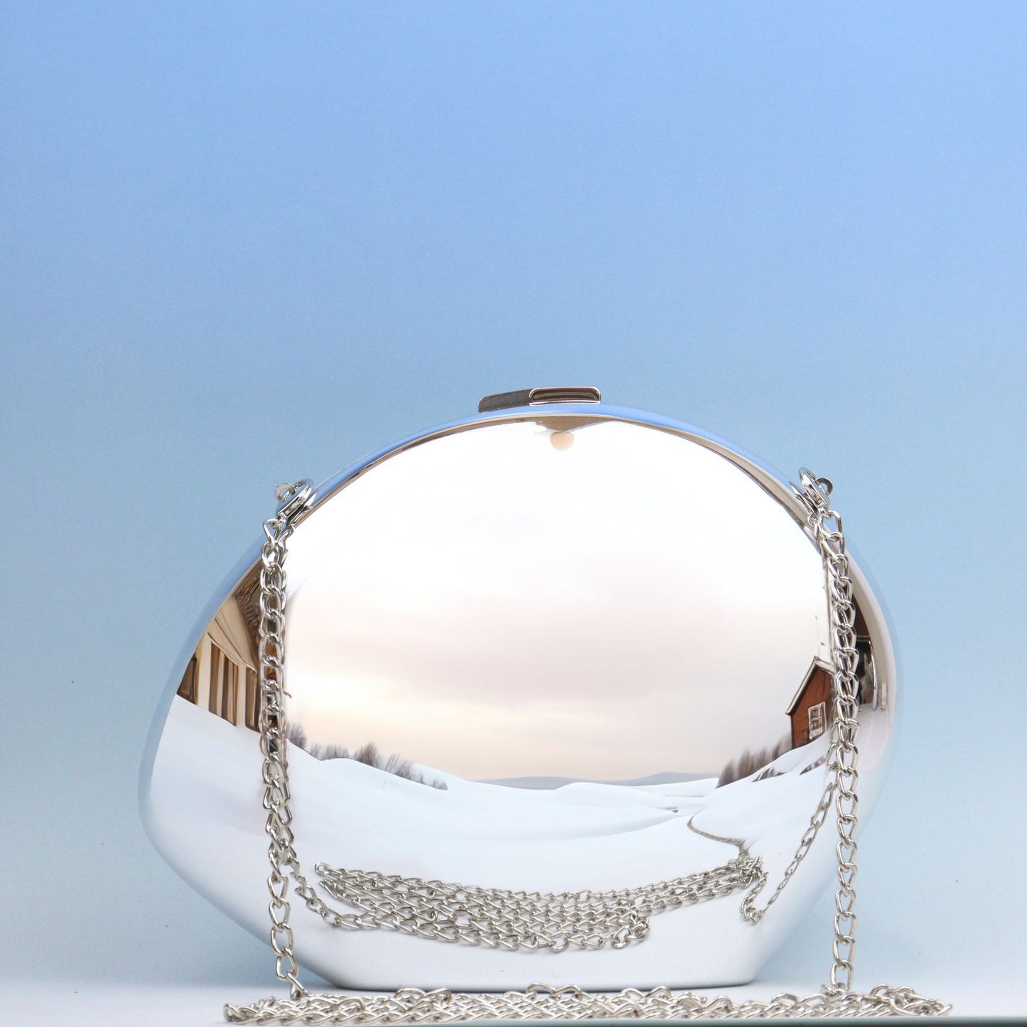 Golden Acrylic Metallic Goose Egg Box Banquet Clutch