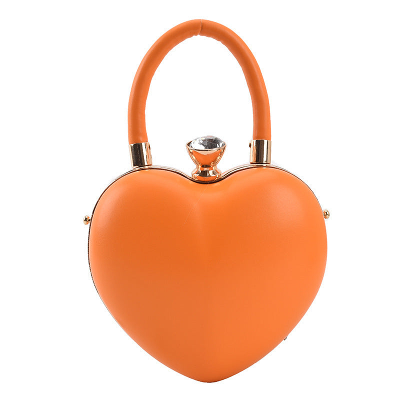 Popular Personality Western Style Handbag Shoulder Chain Slung Heart-shaped