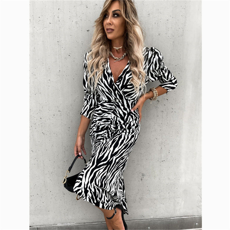 Women's Elegance Commuter Print Irregular Dress