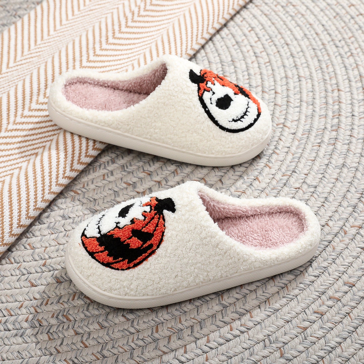 Comfortable The Nightmare Before Christmas Embroidery Cotton Slippers