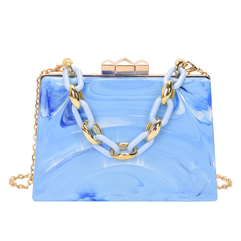 Female Simple Cute Acrylic Chain Carrying Drum Bag