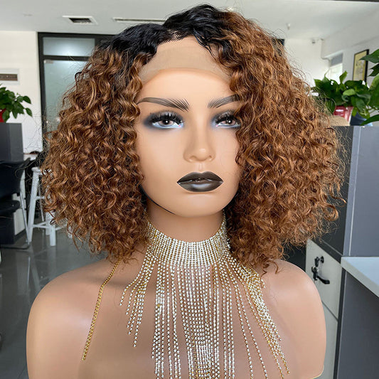 Ombre Curly Bobo 1b30 Human Hair Lace Wig