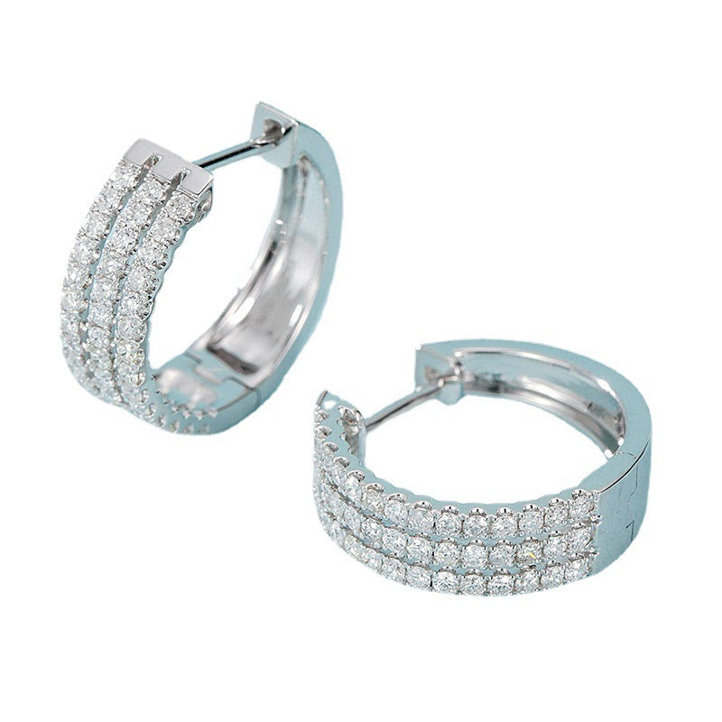 18K White Gold Natural 0.56 Carats Diamond Earrings