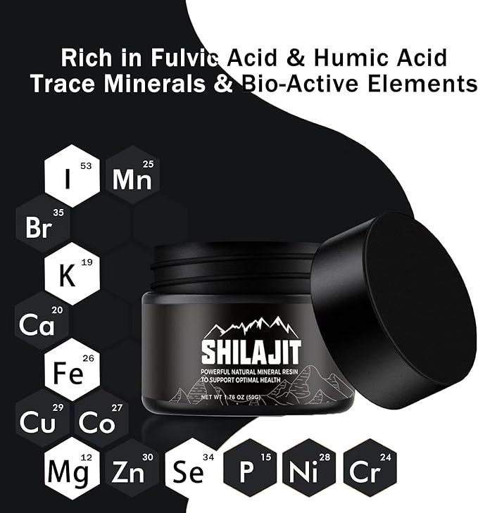 Shilajit Pure Himalayan With 80 Trace Minerals & Fulvic Acid For Energy, Immune Support